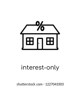 Interest-only mortgage icon. Trendy modern flat linear vector Interest-only mortgage icon on white background from thin line Business collection, editable outline stroke vector illustration