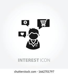 interests icon. avatar with interests icon