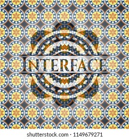 Interface arabesque emblem. arabic decoration.