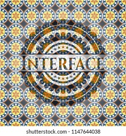 Interface arabesque style emblem. arabic decoration.