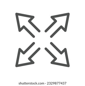 Interface arrows related icon outline and linear vector.