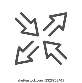 Interface arrows related icon outline and linear vector.