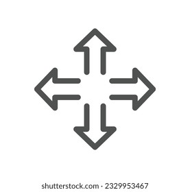 Interface arrows related icon outline and linear vector.