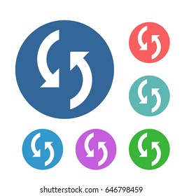 Interface arrows. Set of abstract color reload arrow. 