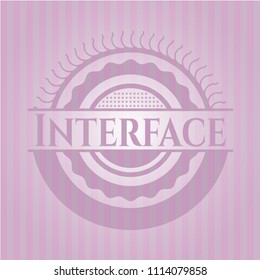 Interface badge with pink background