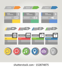 Interface bars template with icons