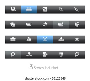 Interface // Blackbar Series +++ It includes 3 buttons states in different layers. +++