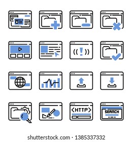 Interface Browser vector icon set