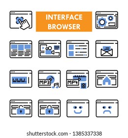 Interface Browser vector icon set