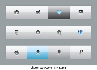 Interface buttons for computer programs and web-design. Vector illustration.