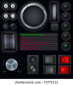 Interface buttons. Vector.