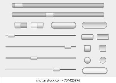 Interface buttons. Web navigation buttons and slider bars. Vector 3d illustration