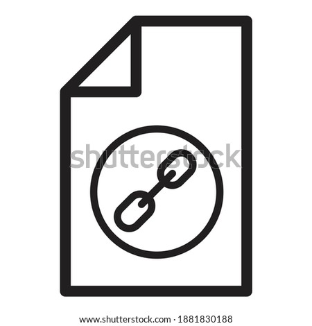 Interface Chain Link Document Flat Icon Isolated On White Background