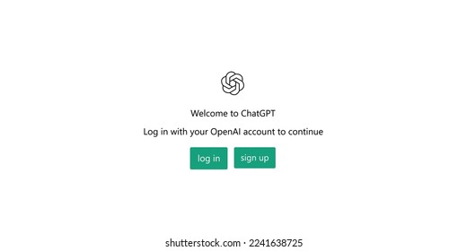 interface in ChatGPT. log in or sign up