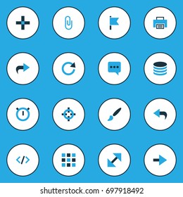 Interface Colorful Icons Set. Collection Of Second Meter, Refresh, Goal And Other Elements. Also Includes Symbols Such As Database, Ahead, Maximize.
