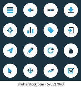 Interface Colorful Icons Set. Collection Of Increase, Badge, Armature And Other Elements. Also Includes Symbols Such As Diagram, Menu, Send.