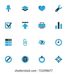 Interface Colorful Icons Set. Collection Of Goal, Love, Special Processor And Other Elements. Also Includes Symbols Such As Print, Heart, Download.