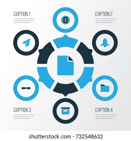 Interface Colorful Icons Set. Collection Of Siren, Dossier, Minus And Other Elements. Also Includes Symbols Such As Fly, Light, File.