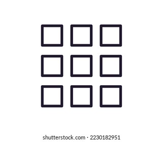 Interface concept. Vector sign drawn in line style. Isolated editable stroke for adverts and UI. Vector line icon of menu, options, list of elements 