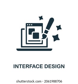 Interface Design icon. Monochrome sign from graphic design collection. Creative Interface Design icon illustration for web design, infographics and more