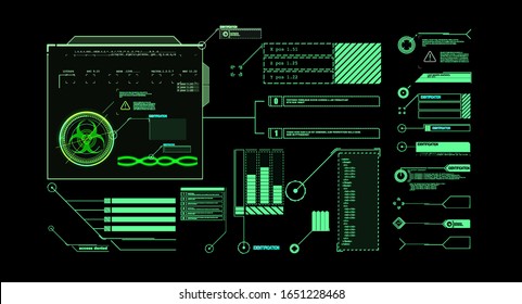 Interface elements HUD, UI, GUI. Vector Callout Titles set.  Futuristic callout bar labels, information call box bars and modern digital info boxes layout templates. Callouts titles in HUD style.