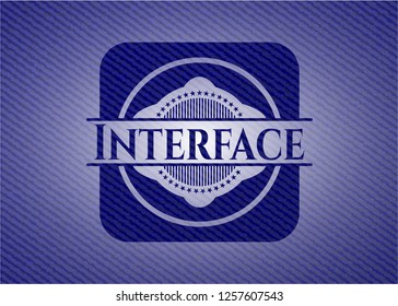 Interface emblem with jean high quality background