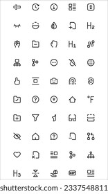 Interface Essential Related Vector Line Icons Simple Set. Contains Icons like Weather, Arrow, Edit, Align, Lock and many more.Editable Stroke. 32x32 Pixel Perfect