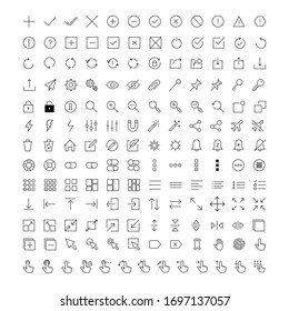 Interface or Essentials line157 Icons set Vector