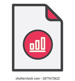 Interface File Rating Chart Document Flat Icon Isolated On White Background