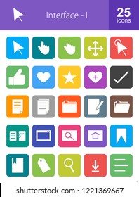 Interface Filled Round Corner Icons