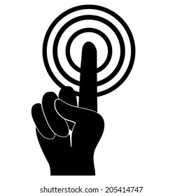 Interface Finger Touch Icon- Vector