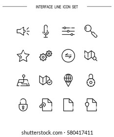 Interface flat icon set. Collection of high quality outline symbols for web design, mobile app. Interface vector thin line icons or logo.