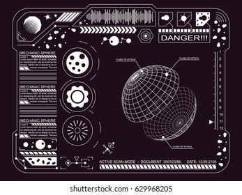 Interface futuristic user display. Abstract space interface vector illustration. Hud