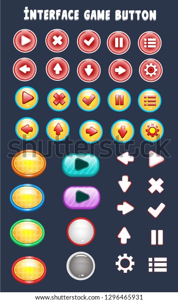 Interface Game Design Buttons Set Mobile Stock Vector (Royalty Free ...
