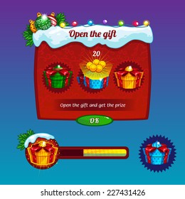 Interface game design (Christmas gifts and progress bar)
