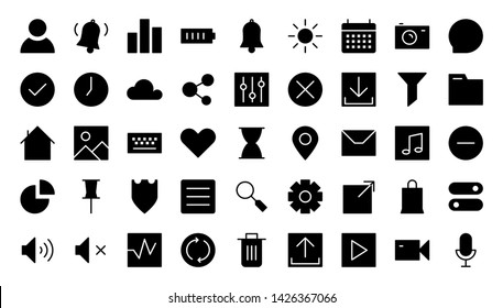 interface glyph icon symbol set