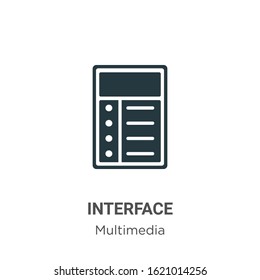 Interface glyph icon vector on white background. Flat vector interface icon symbol sign from modern multimedia collection for mobile concept and web apps design.