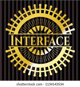 Interface gold shiny badge