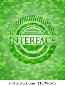 Interface green mosaic emblem