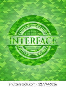 Interface green mosaic emblem