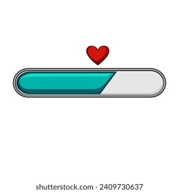 interface health bar cartoon. loading hemeter, 8bit load, arcade progress interface health bar sign. isolated symbol vector illustration
