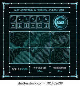 Interface HUD design set. UI futuristic infographic elements. Vector illustration. Virtual graphic touch user interface. Technology background. Science research icons collection.  Display elements.