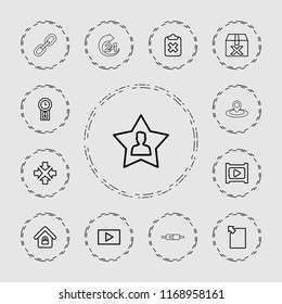 Interface icon. collection of 13 interface outline icons such as move, clipboard with cross, question box, download document. editable interface icons for web and mobile.