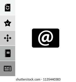 Interface icon. collection of 6 interface filled icons such as email, browser window, man move, star, reload. editable interface icons for web and mobile.