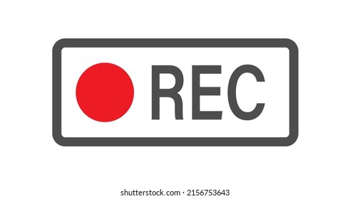 Interface icon for recording audio or video. Empty outline, flat style