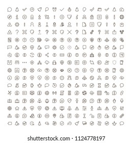 Interface icon set. Collection of high quality black outline logo for web site design and mobile apps. Vector illustration on a white background.