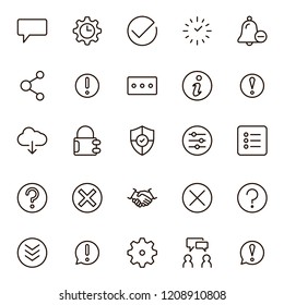 Interface icon set. Collection of high quality black outline logo for web site design and mobile apps. Vector illustration on a white background.