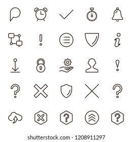 Interface icon set. Collection of high quality black outline logo for web site design and mobile apps. Vector illustration on a white background.