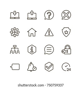 Interface icon set. Collection of high quality black outline logo for web site design and mobile apps. Vector illustration on a white background.