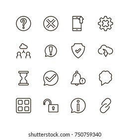 Interface icon set. Collection of high quality black outline logo for web site design and mobile apps. Vector illustration on a white background.